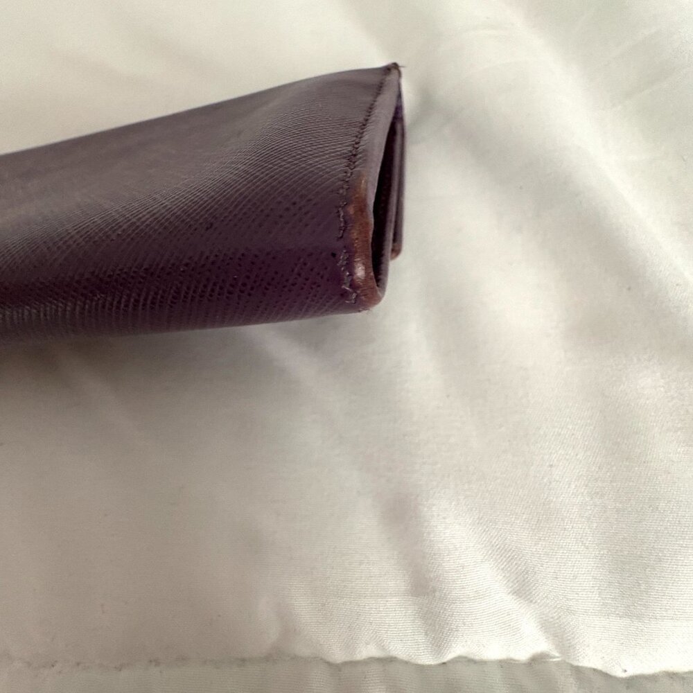 Salvatore Ferragamo Long Wallet Vala Ribbon Leather Purple/Plum Quiet Luxury - Picture 10 of 14